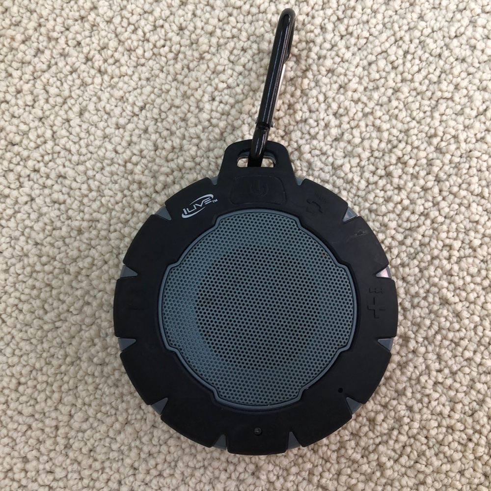 Waterproof wireless speaker with charging cable